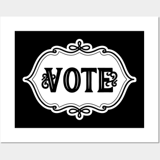 Vote White Emblem Posters and Art